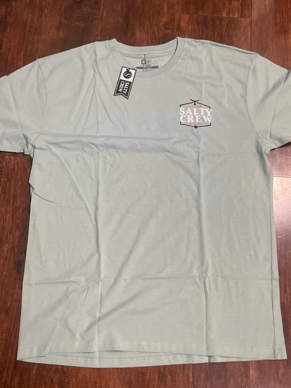 Salty Crew Men's Short Sleeve Tee in Seafoam Green with Chest Logo